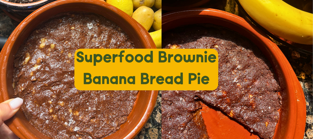 Superfood Brownie Banana Bread Pie